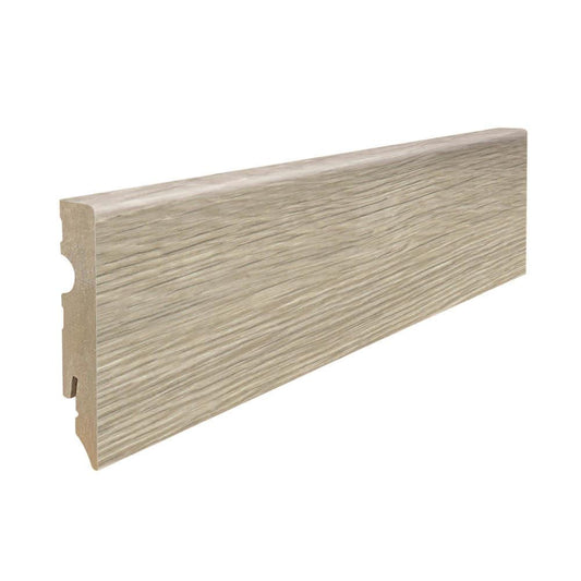 Stecksockelleiste 15x80mm Kubus 2,2m MDF-foliert Eiche Torri grau*