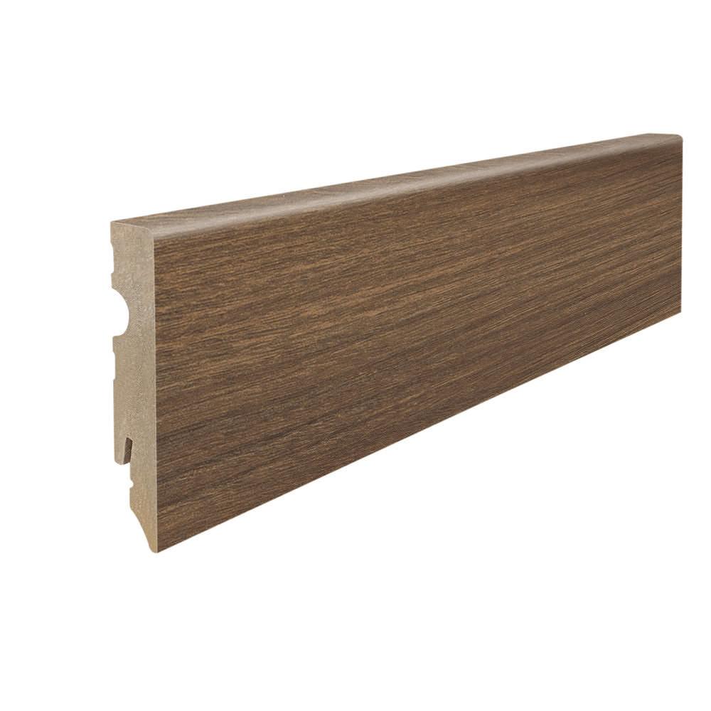 Stecksockelleiste 15x80mm Kubus 2,2m MDF-foliert Nussbaum Vario*