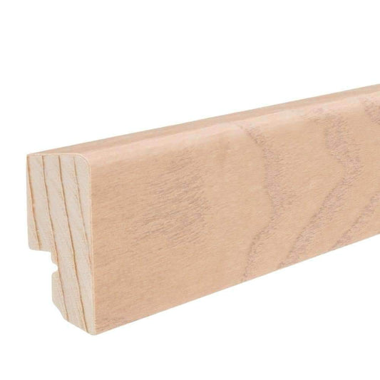 Stecksockelleiste 16x40mm ohne Fräsung 2,5m furniert geölt Eiche Puro weiß