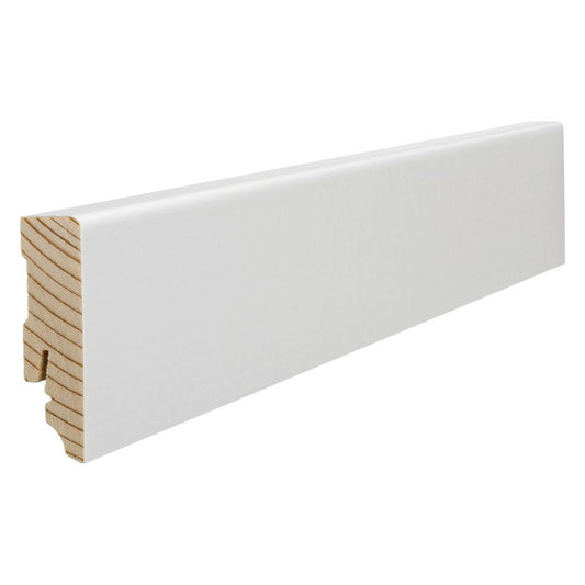 Stecksockelleiste 16x58mm Kubus 2,2m foliert wasserresistent weiß