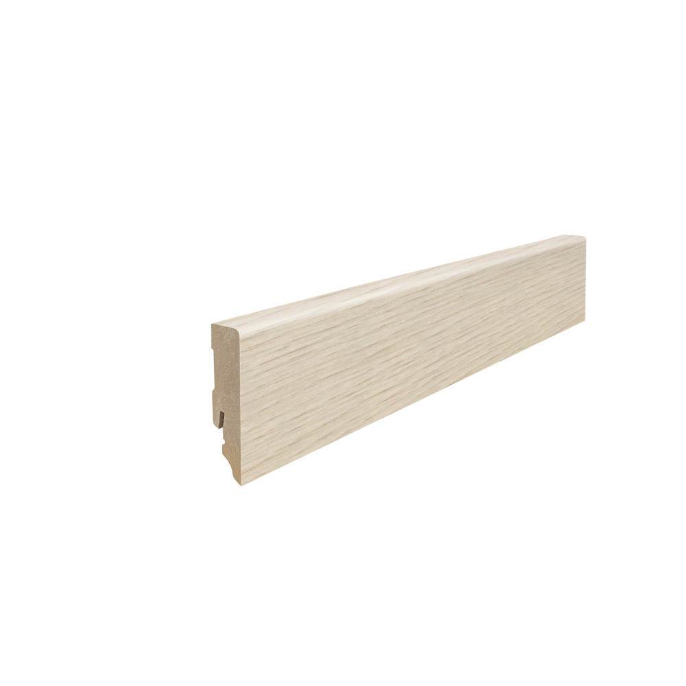 Stecksockelleiste 16x58mm Kubus 2,2m MDF-foliert Eiche Breda weiß*