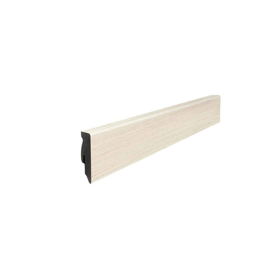 Stecksockelleiste 16x58mm Kubus 2,2m MDF-foliert Eiche Emilia weiß*