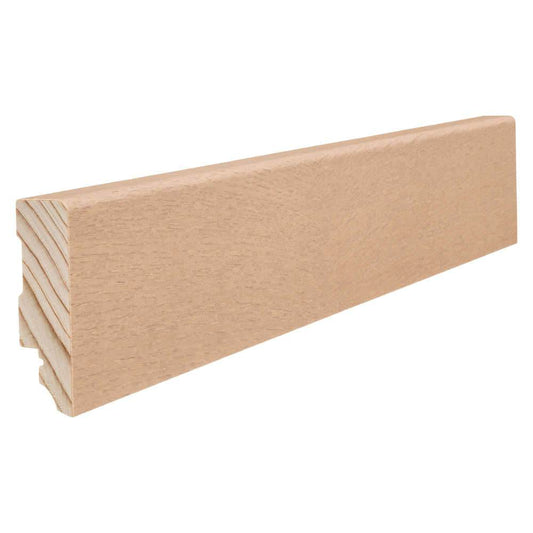 Stecksockelleiste 16x58mm ohne Fräsung 2,5m furniert geölt Eiche puroweiß