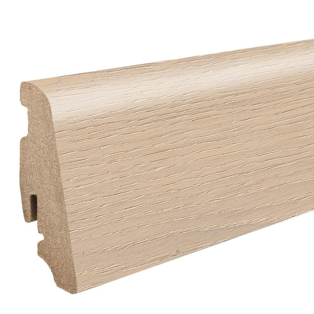 Stecksockelleiste 19x58mm 2,2m furniert geölt Eiche kristallweiß