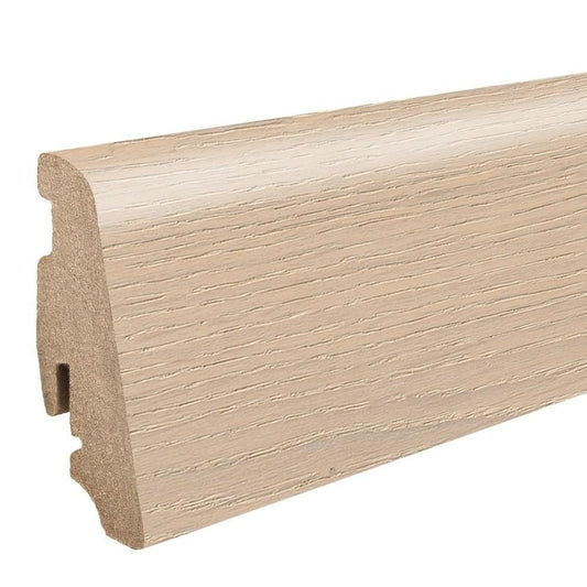 Stecksockelleiste 19x58mm 2,2m furniert geölt Eiche kristallweiß