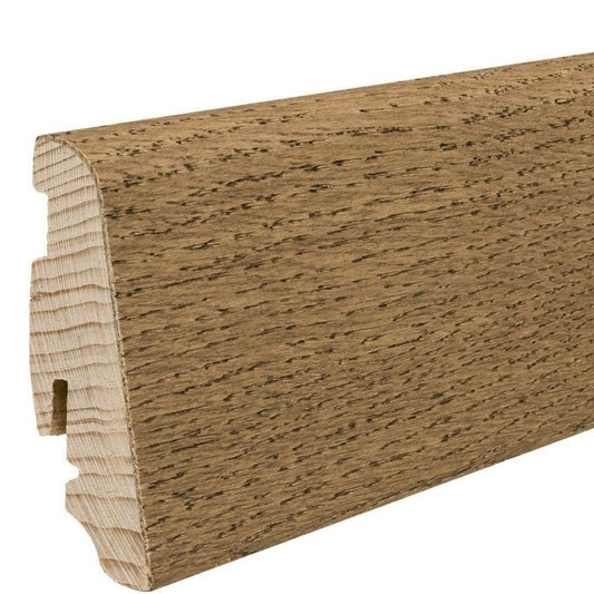 Stecksockelleiste 19x58mm 2,2m furniert geölt Eiche samtbraun