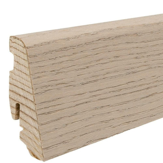 Stecksockelleiste 19x58mm 2,2m furniert geölt Eiche sandgrau