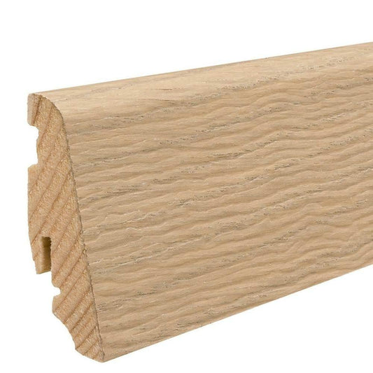 Stecksockelleiste 19x58mm 2,2m furniert matt-versiegelt Eiche lichtweiß