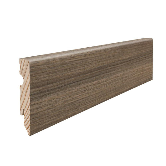 Stecksockelleiste Massivholzkern 15x80mm Kubus 2,2m foliert wasserresistent Akazie Vario*