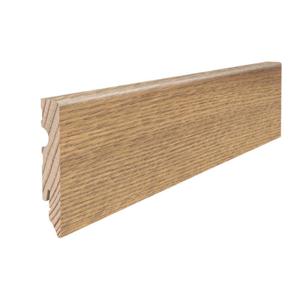 Stecksockelleiste Massivholzkern 15x80mm Kubus 2,2m foliert wasserresistent Eiche Flavia natur*