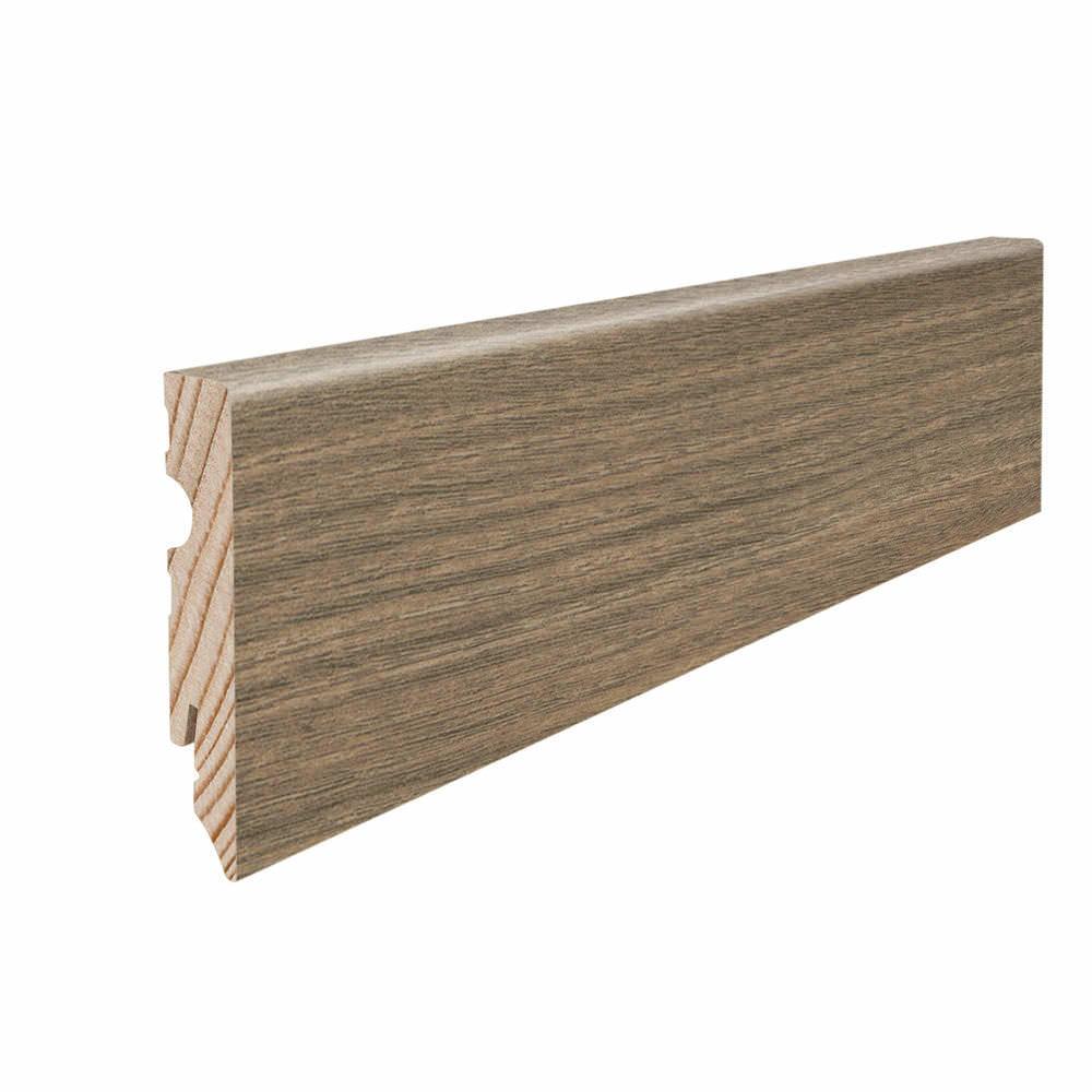 Stecksockelleiste Massivholzkern 15x80mm Kubus 2,2m foliert wasserresistent Ulme Vario*