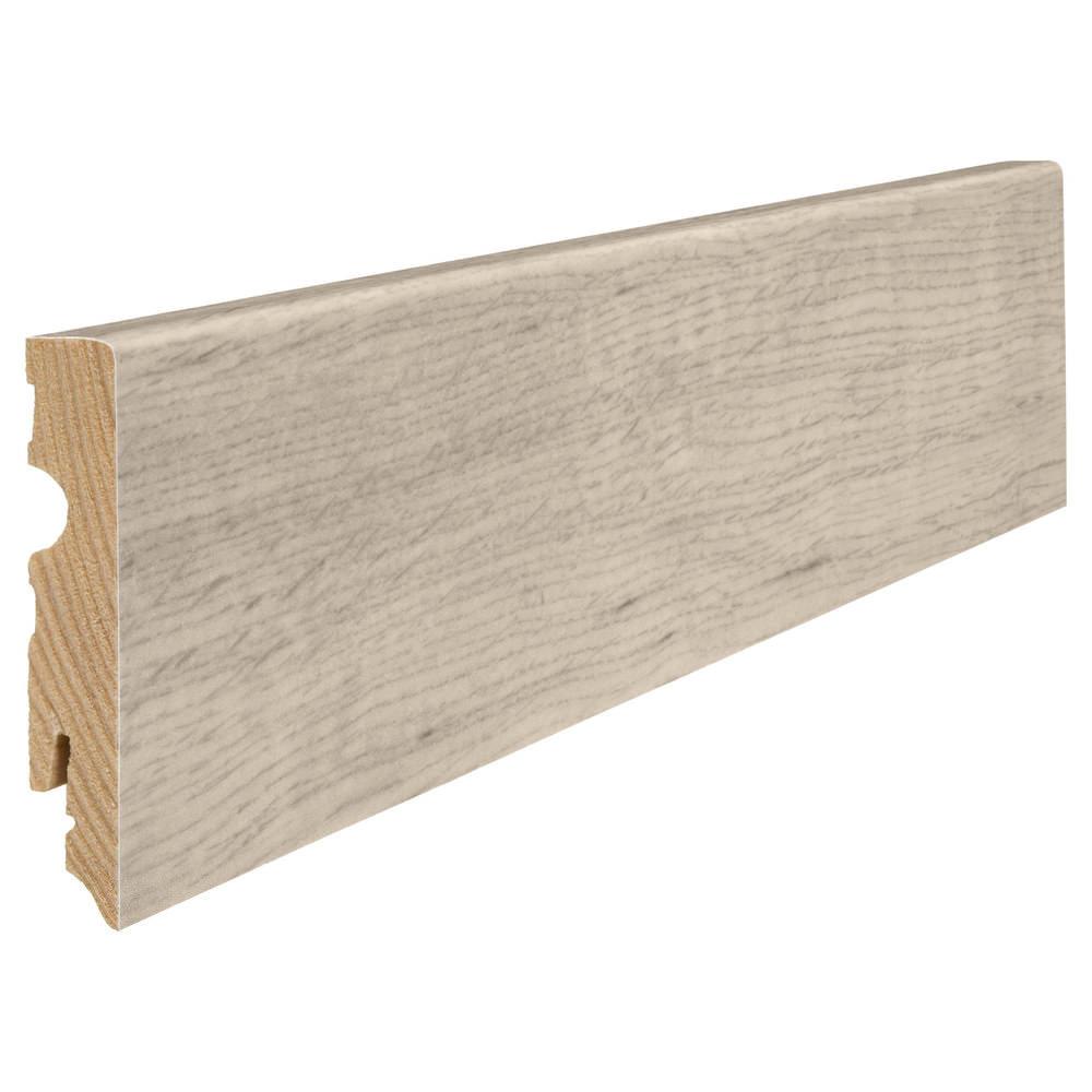 Stecksockelleiste Massivholzkern 15x80mm Kubus 2,2m MDF-foliert wasserresistent Eiche Sicilia puro*
