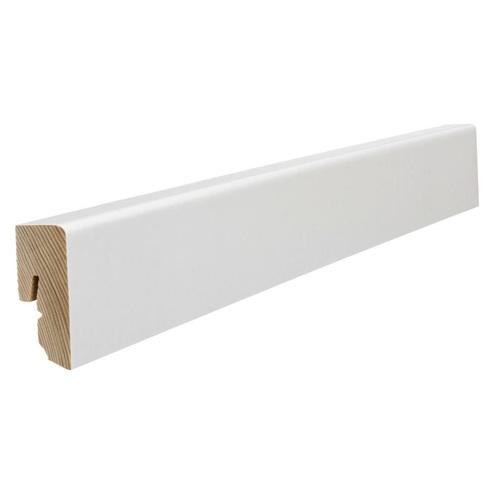 Stecksockelleiste Massivholzkern 16x40mm Kubus 2,2m foliert strong, matt-optik weiß