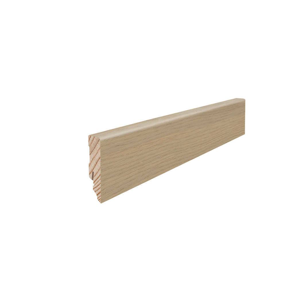 Stecksockelleiste Massivholzkern 16x58mm Kubus 2,2m furniert geölt Eiche lichtweiß