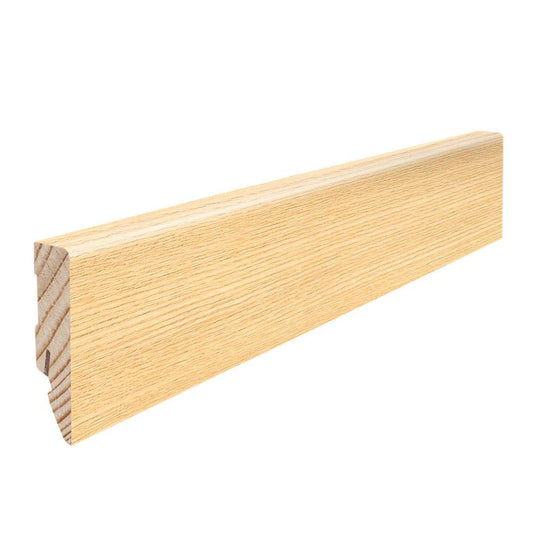 Stecksockelleiste Massivholzkern 16x58mm Kubus 2,2m furniert geölt Esche invisible