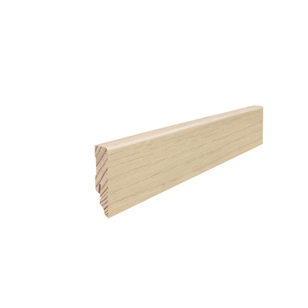 Stecksockelleiste Massivholzkern 16x58mm Kubus 2,2m furniert geölt Esche lichtweiß