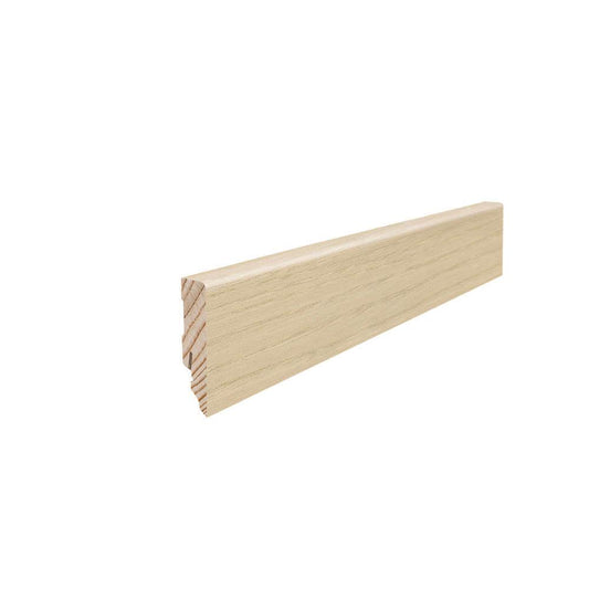 Stecksockelleiste Massivholzkern 16x58mm Kubus 2,2m furniert geölt Esche lichtweiß