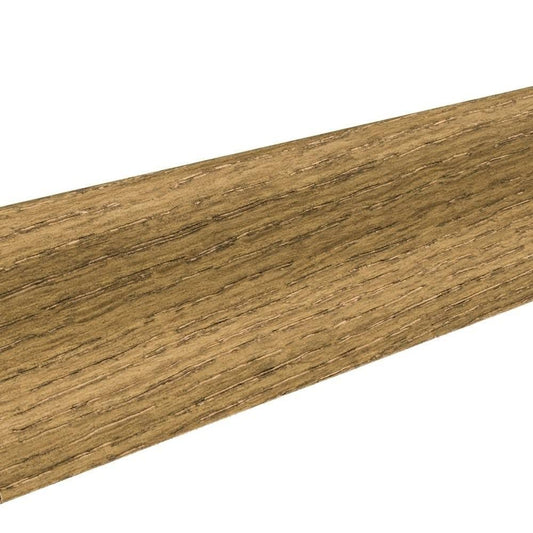 Stecksockelleiste Massivholzkern 19x39mm geschwungen 2,5m furniert geölt Eiche samtbraun