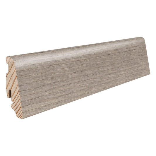 Stecksockelleiste Massivholzkern 19x58mm 2,2m foliert wasserresistent Eiche Ontario grau*
