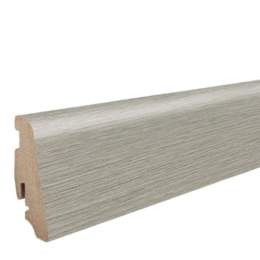 Stecksockelleiste Massivholzkern 19x58mm 2,2m foliert wasserresistent Eiche Picardie grau*