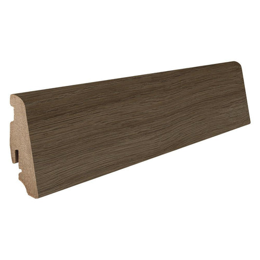 Stecksockelleiste Massivholzkern 19x58mm 2,2m foliert wasserresistent Eiche Sheffield braun*