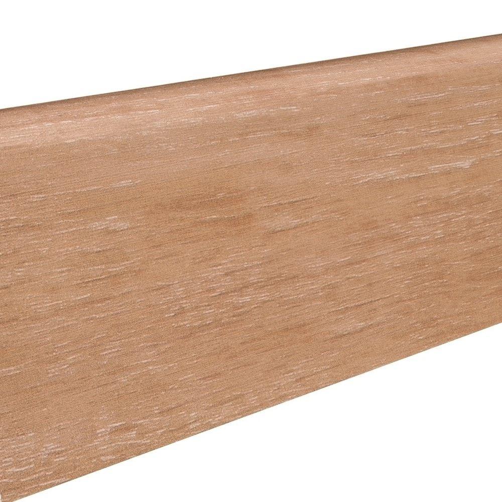 Stecksockelleiste Massivholzkern 19x58mm 2,2m foliert wasserresistent Feldeiche*