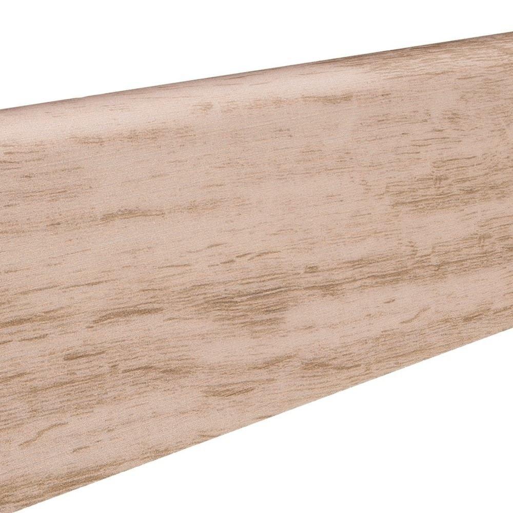 Stecksockelleiste Massivholzkern 19x58mm 2,2m foliert wasserresistent Lichteiche*