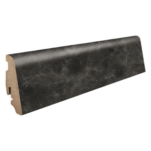 Stecksockelleiste Massivholzkern 19x58mm 2,2m foliert wasserresistent Marmor anthrazit*