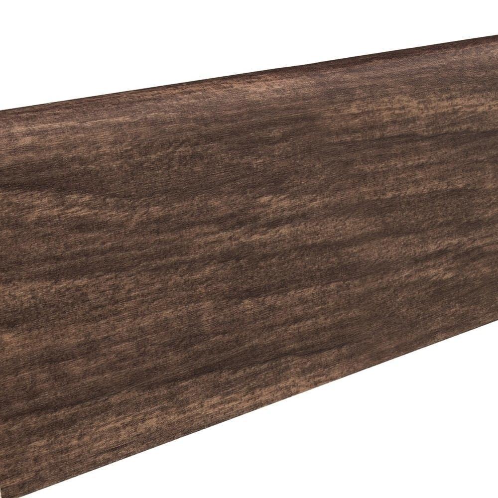 Stecksockelleiste Massivholzkern 19x58mm 2,2m foliert wasserresistent Nussbaum / Victoria geräuchert*