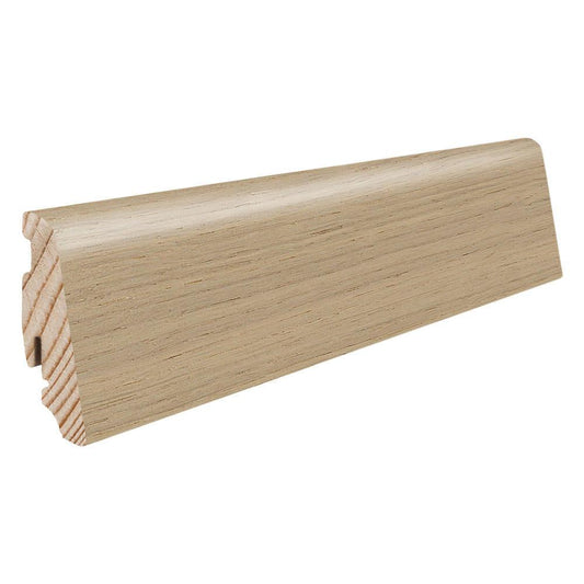 Stecksockelleiste Massivholzkern 19x58mm 2,2m furniert geölt Eiche lichtweiß