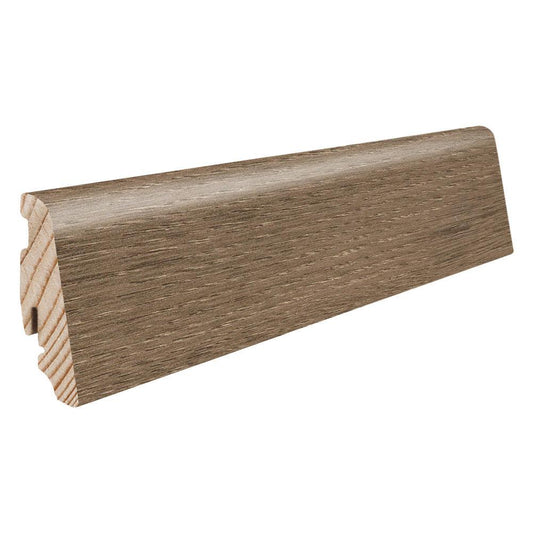 Stecksockelleiste Massivholzkern 19x58mm 2,2m wasserresistent Eiche Victoria samtbraun*