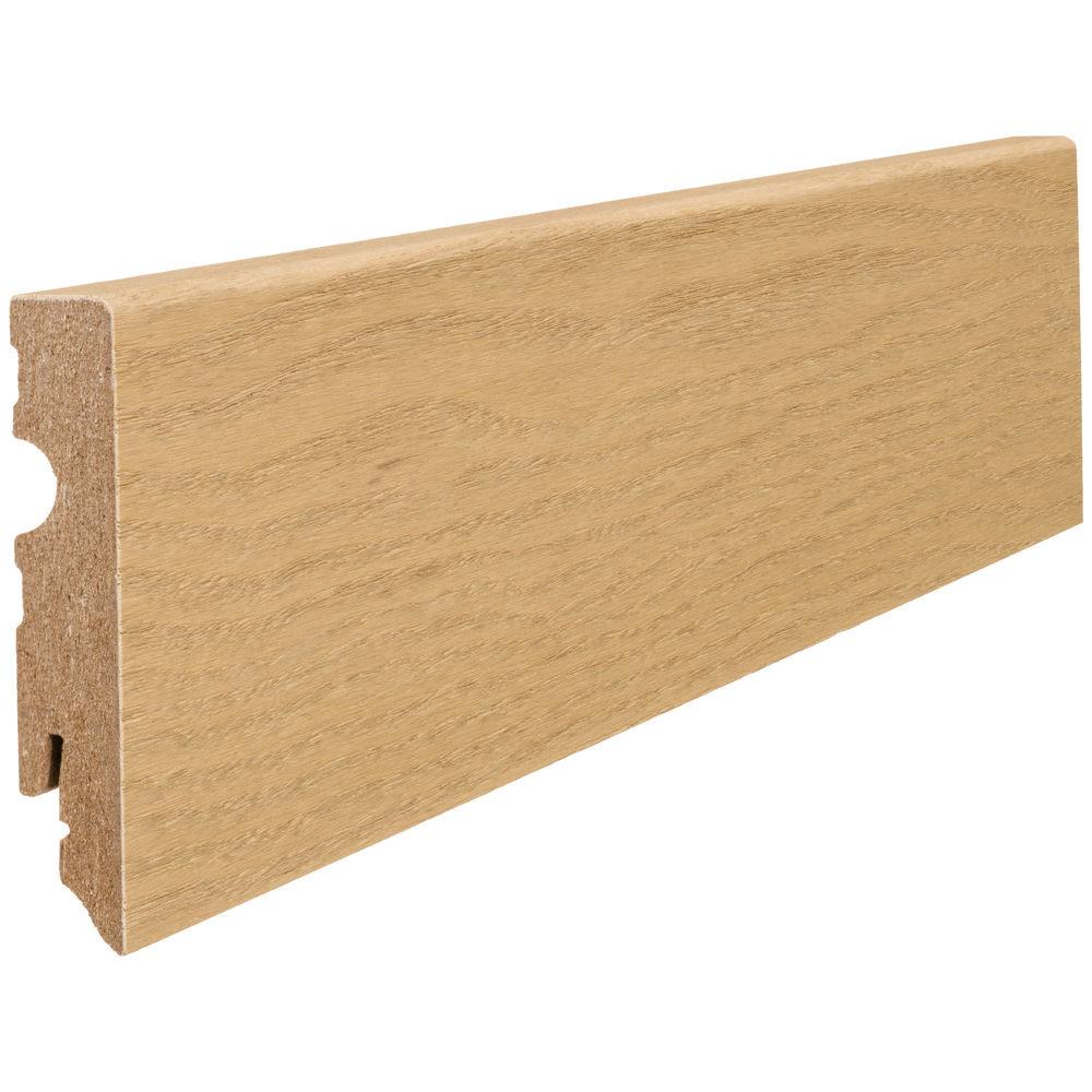 Stecksockelleiste MDF-Kern 15x80mm Kubus 2,2m furniert geölt Eiche invisible