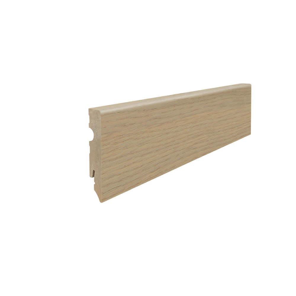 Stecksockelleiste MDF-Kern 15x80mm Kubus 2,2m furniert geölt Eiche lichtweiß