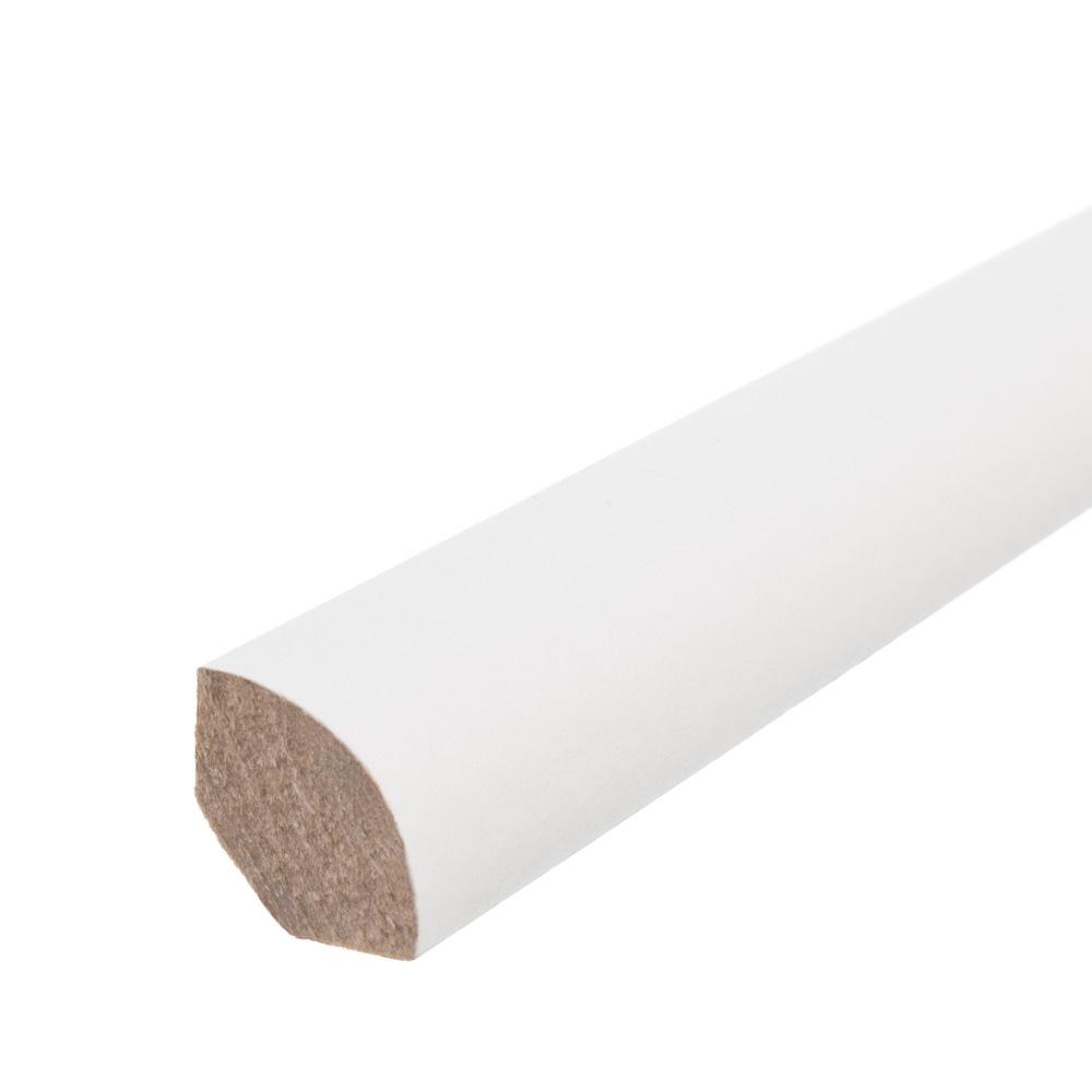 Viertelstab 14x14mm 2,4m MDF-foliert weiß