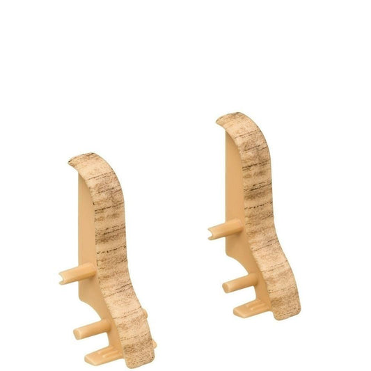 Zwischenstück Kunststoff für Stecksockelleiste 19x39mm geschwung. (2 Stk./Pack) Eiche*