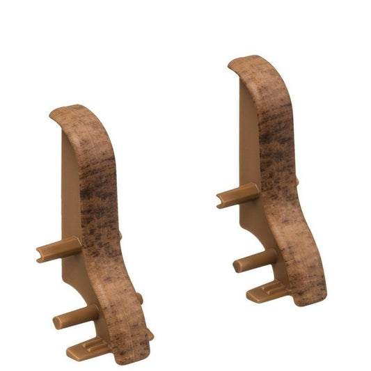 Zwischenstück Kunststoff für Stecksockelleiste 19x39mm geschwung. (2 Stk./Pack) Nussbaum dunkel*