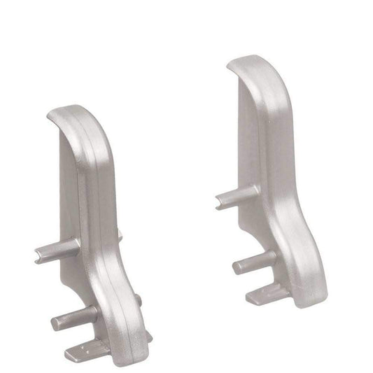 Zwischenstück Kunststoff für Stecksockelleiste 19x39mm geschwung. (2 Stk./Pack) silber